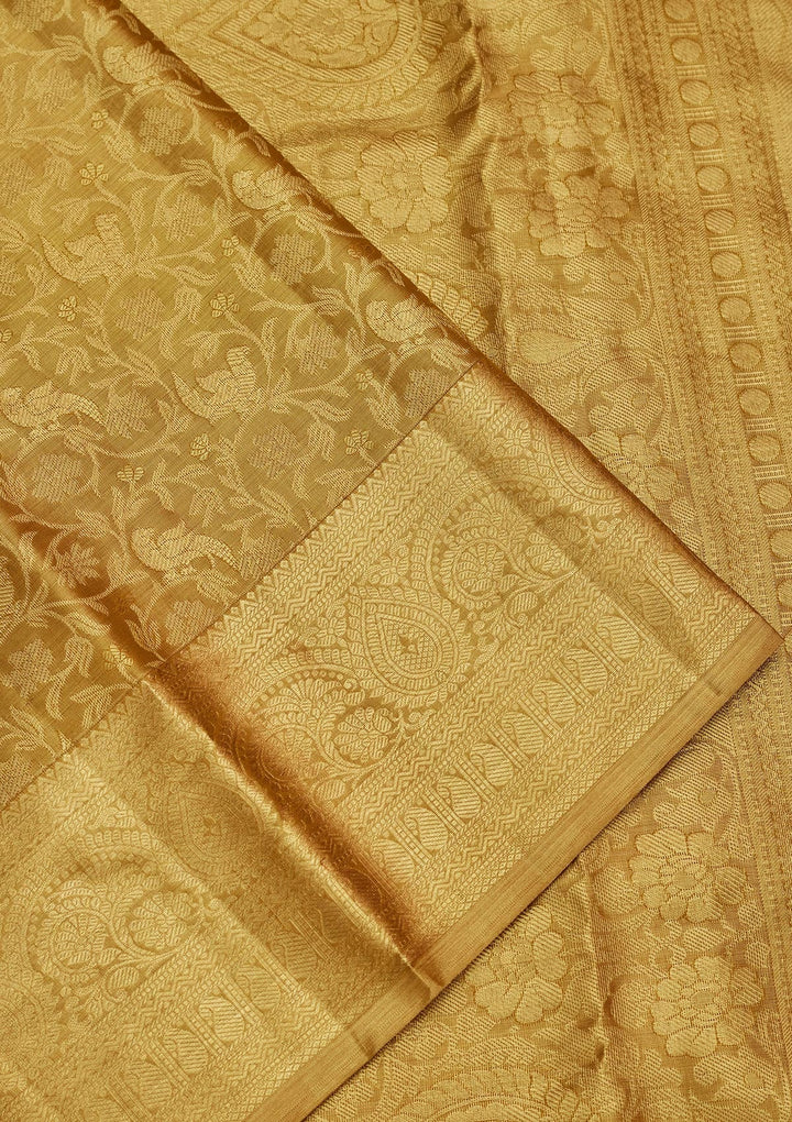 Gold Zariwork Tissue Silk Saree-Koskii