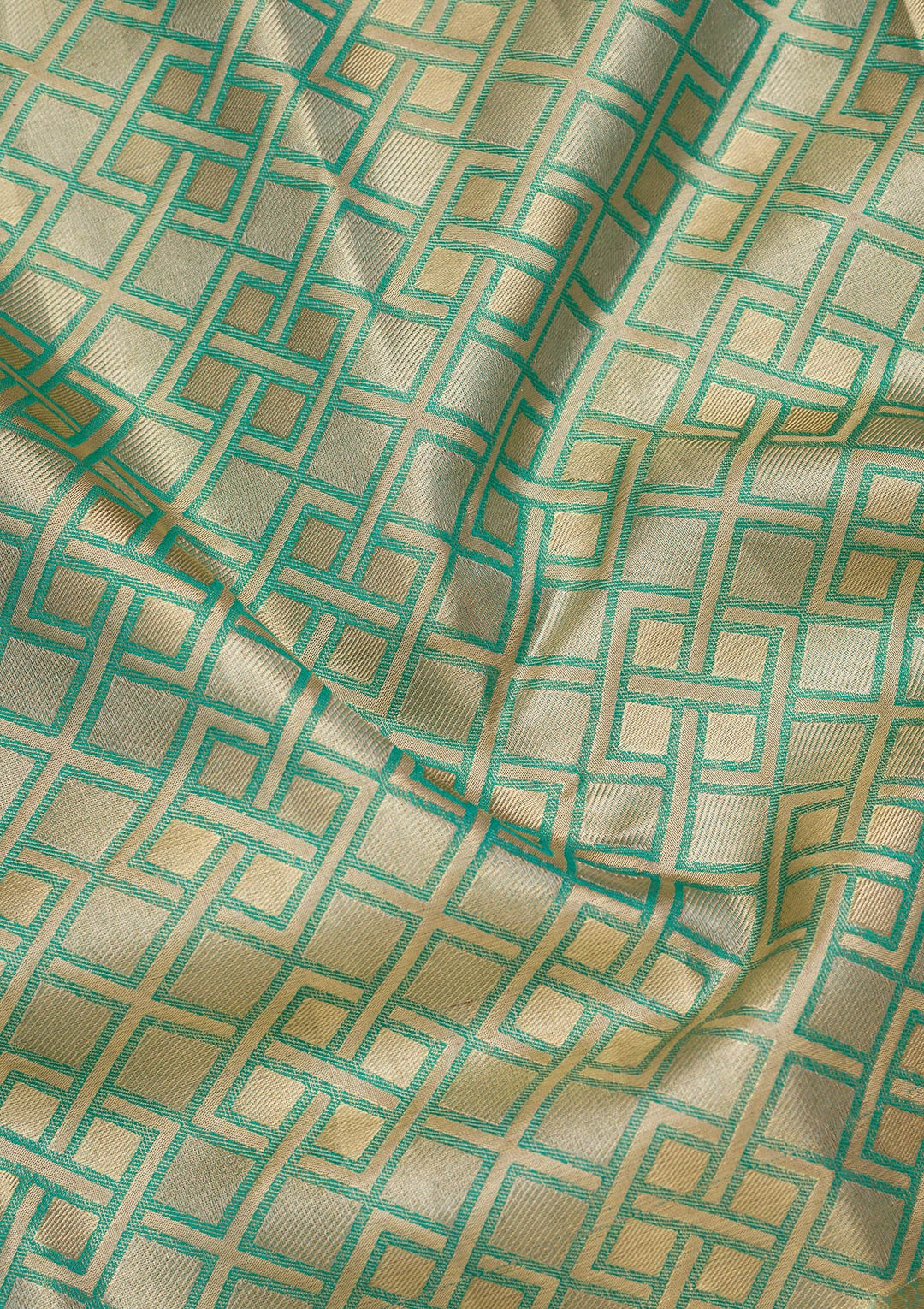 Rama Green Zariwork Tissue Silk Saree-Koskii