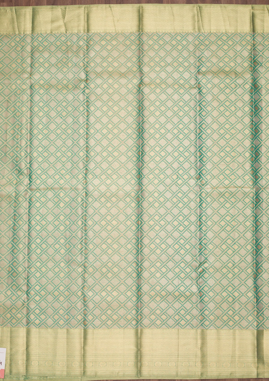 Rama Green Zariwork Tissue Silk Saree-Koskii