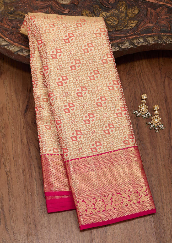 Mauve Zariwork Tissue Silk Saree-Koskii