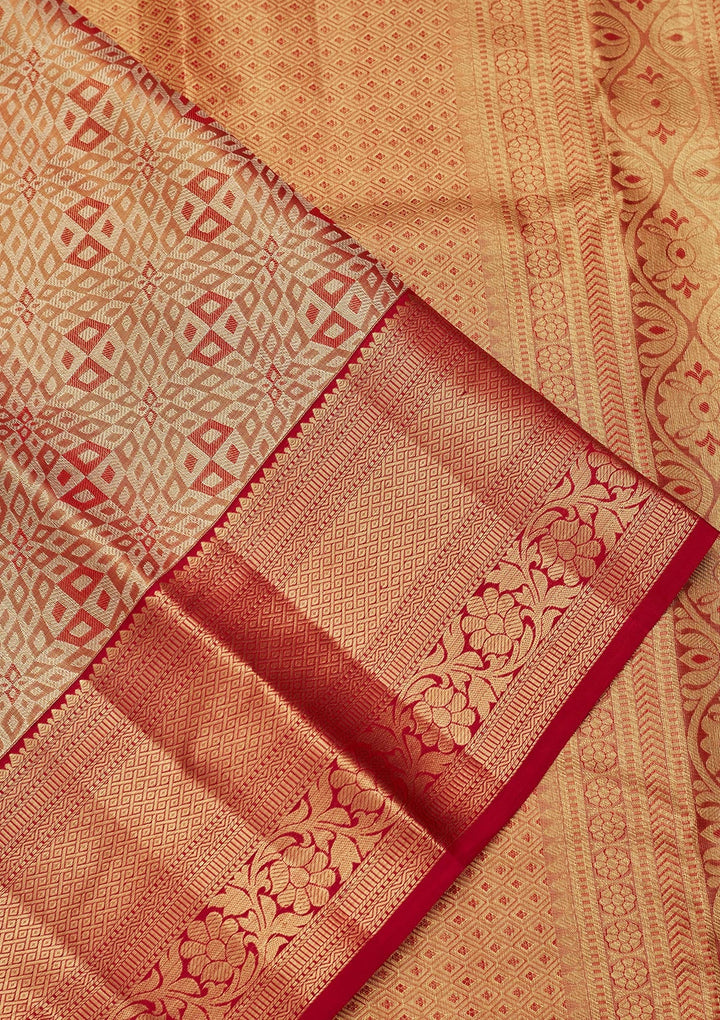 Mauve Zariwork Tissue Silk Saree-Koskii