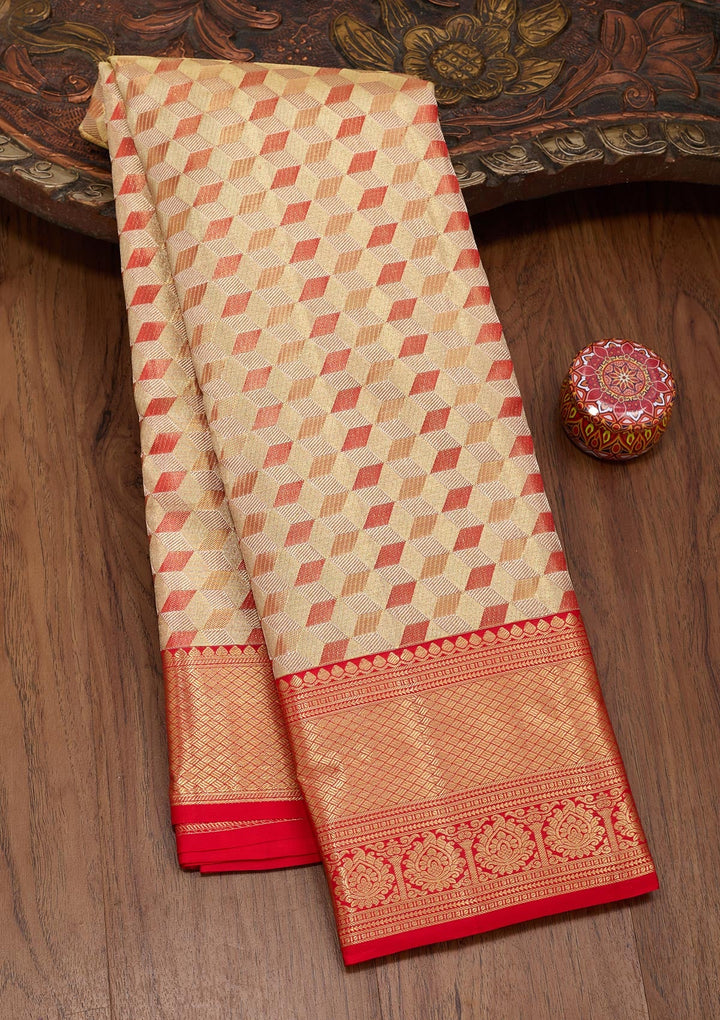 Multi Zariwork Tissue Silk Saree-Koskii