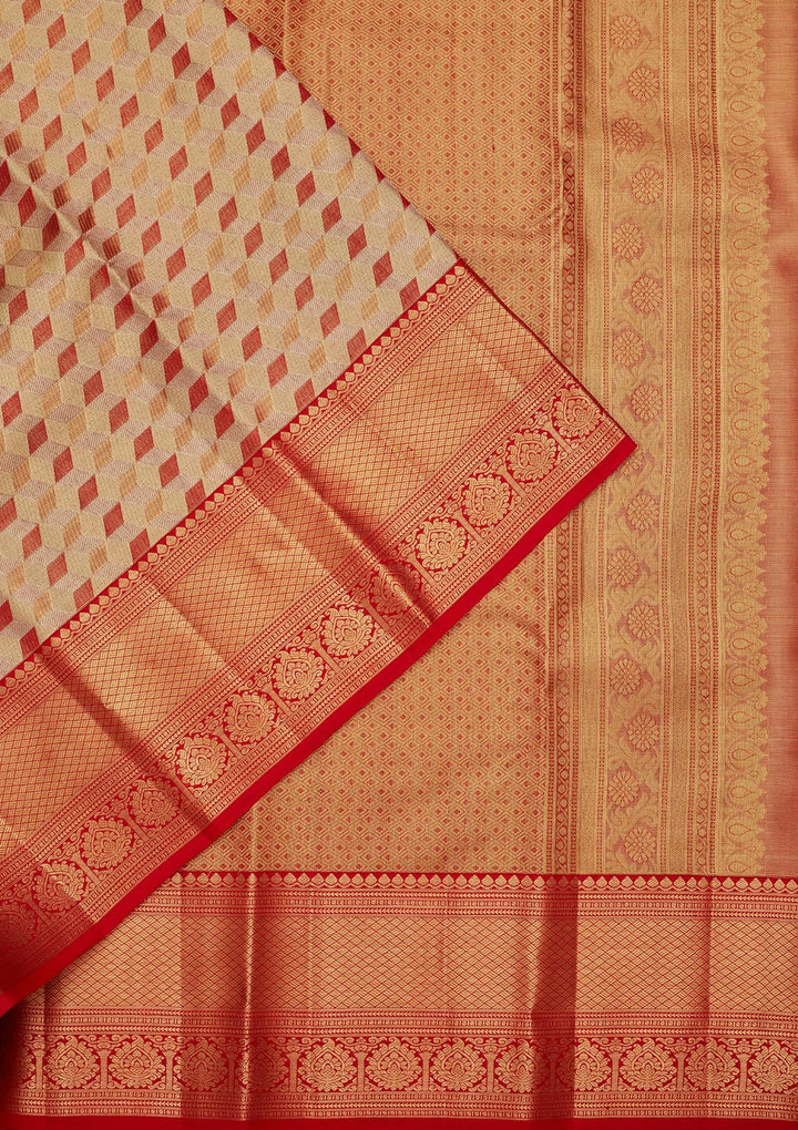 Multi Zariwork Tissue Silk Saree-Koskii
