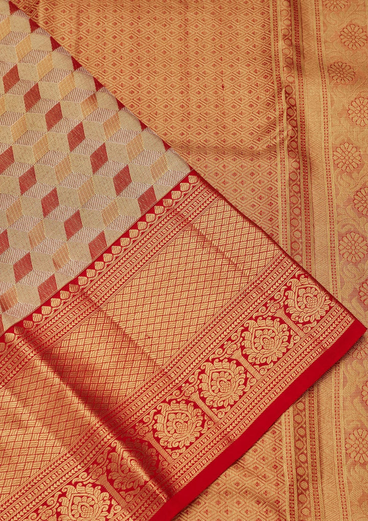 Multi Zariwork Tissue Silk Saree-Koskii