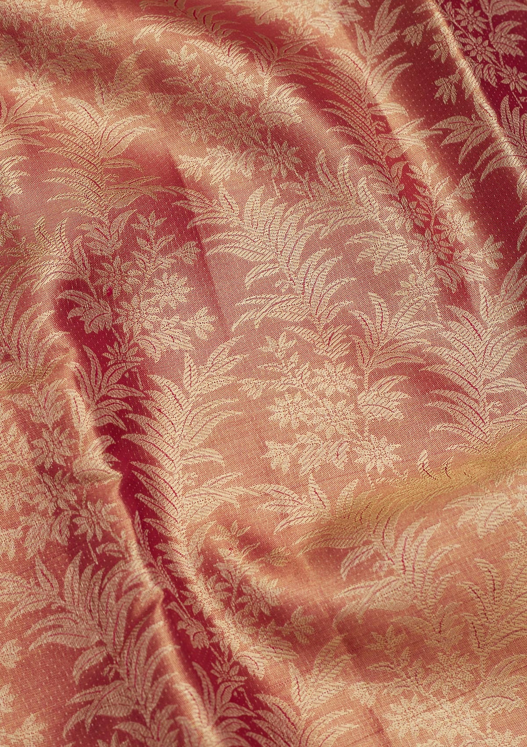 Onion Pink Zariwork Tissue Silk Saree-Koskii