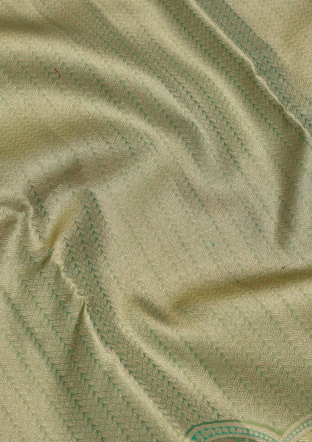 Pista Green Zariwork Tissue Silk Saree-Koskii