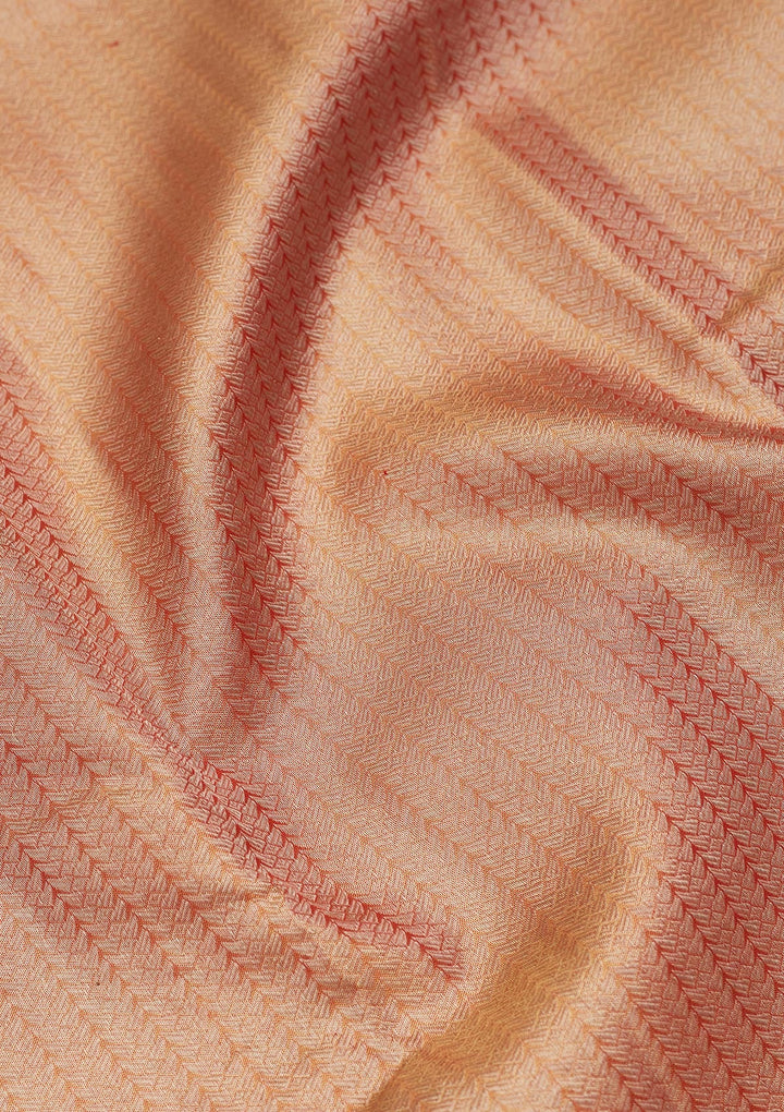 Rust Zariwork Tissue Silk Saree-Koskii