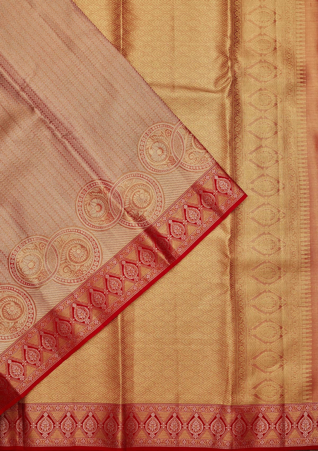 Rust Zariwork Tissue Silk Saree-Koskii