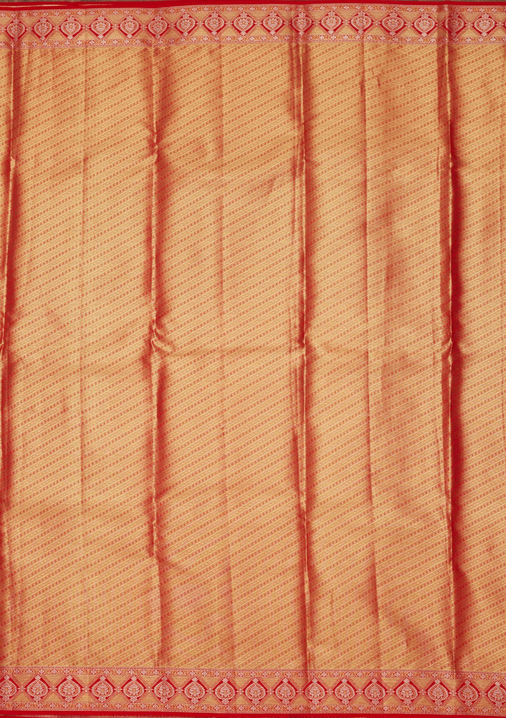 Rust Zariwork Tissue Silk Saree-Koskii