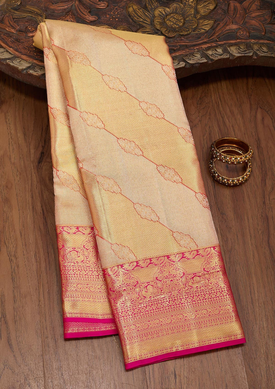 Multi Zariwork Tissue Silk Saree-Koskii