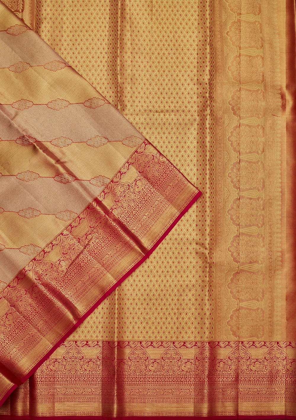 Multi Zariwork Tissue Silk Saree-Koskii