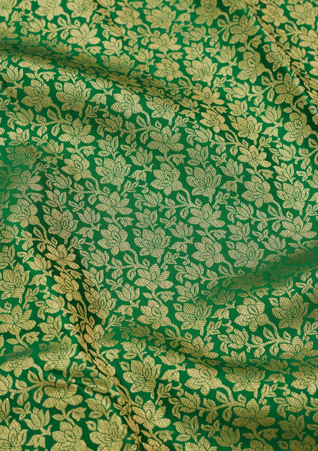 Rama Green Zariwork Pure Silk Saree-Koskii