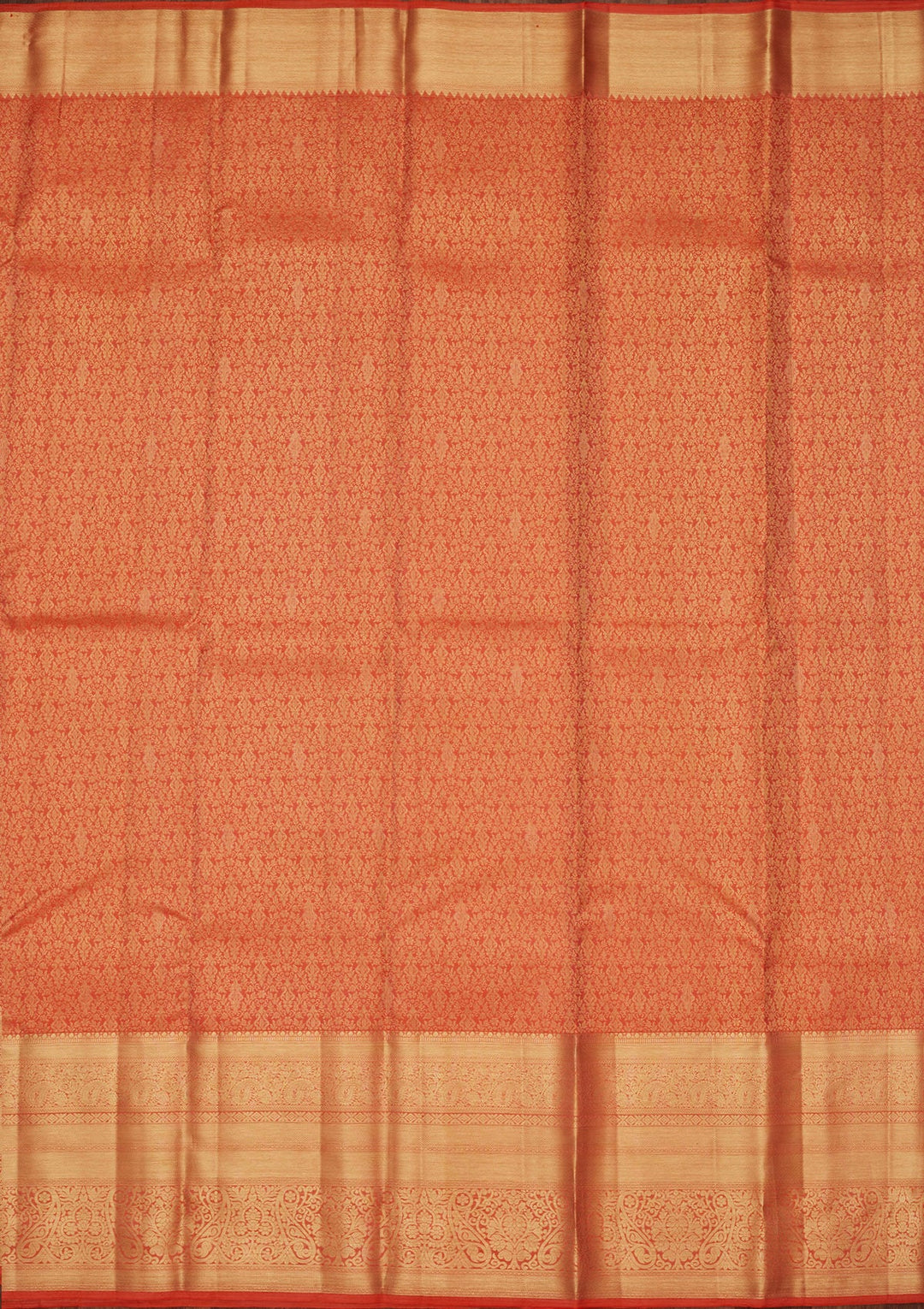 Rust Zariwork Pure Silk Saree-Koskii