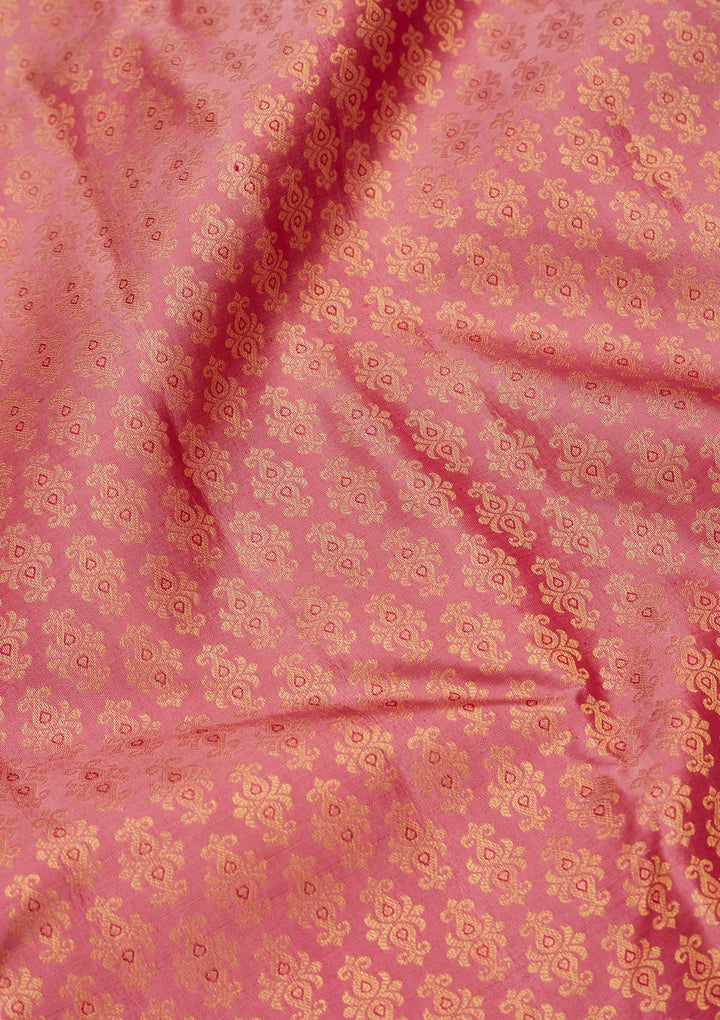 Onion Pink Zariwork Pure Silk Saree-Koskii