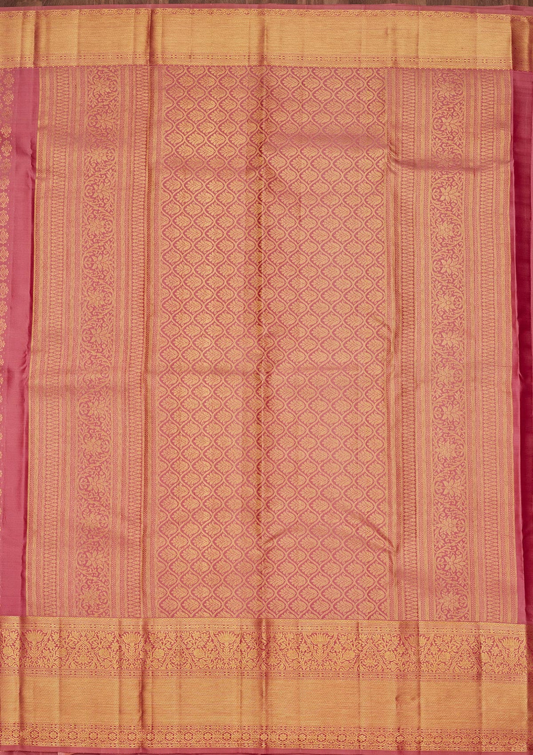 Onion Pink Zariwork Pure Silk Saree-Koskii