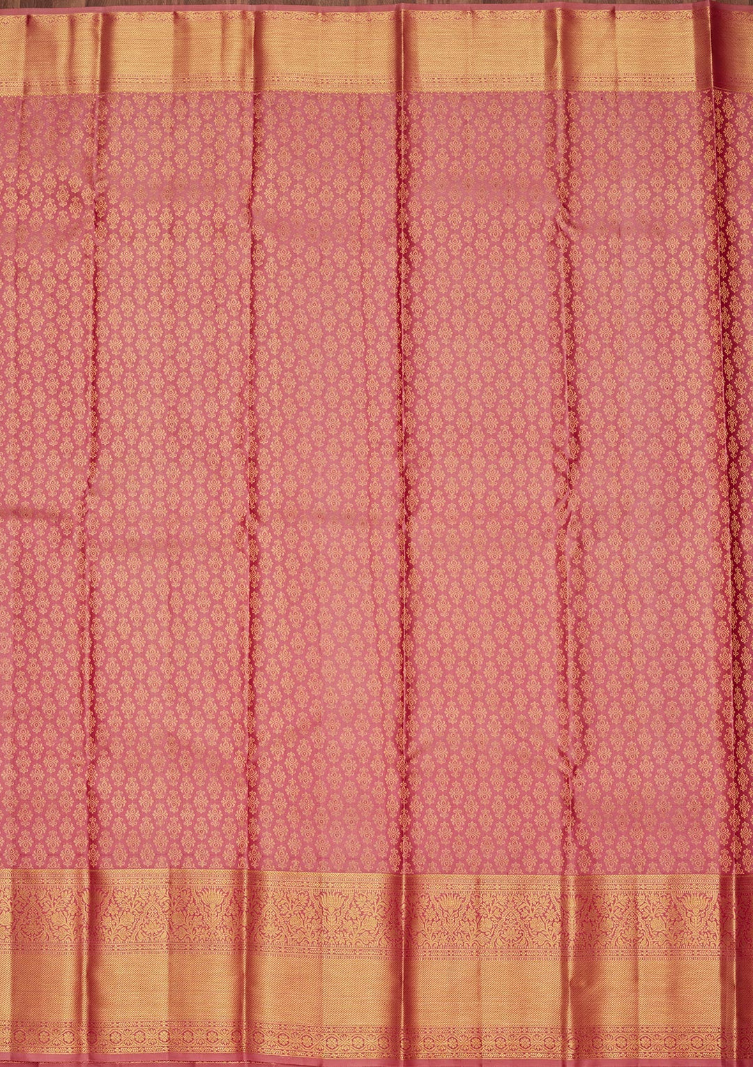 Onion Pink Zariwork Pure Silk Saree-Koskii