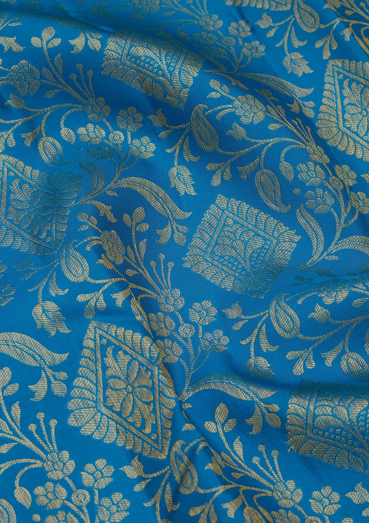 Royal Blue Zariwork Pure Silk Saree-Koskii