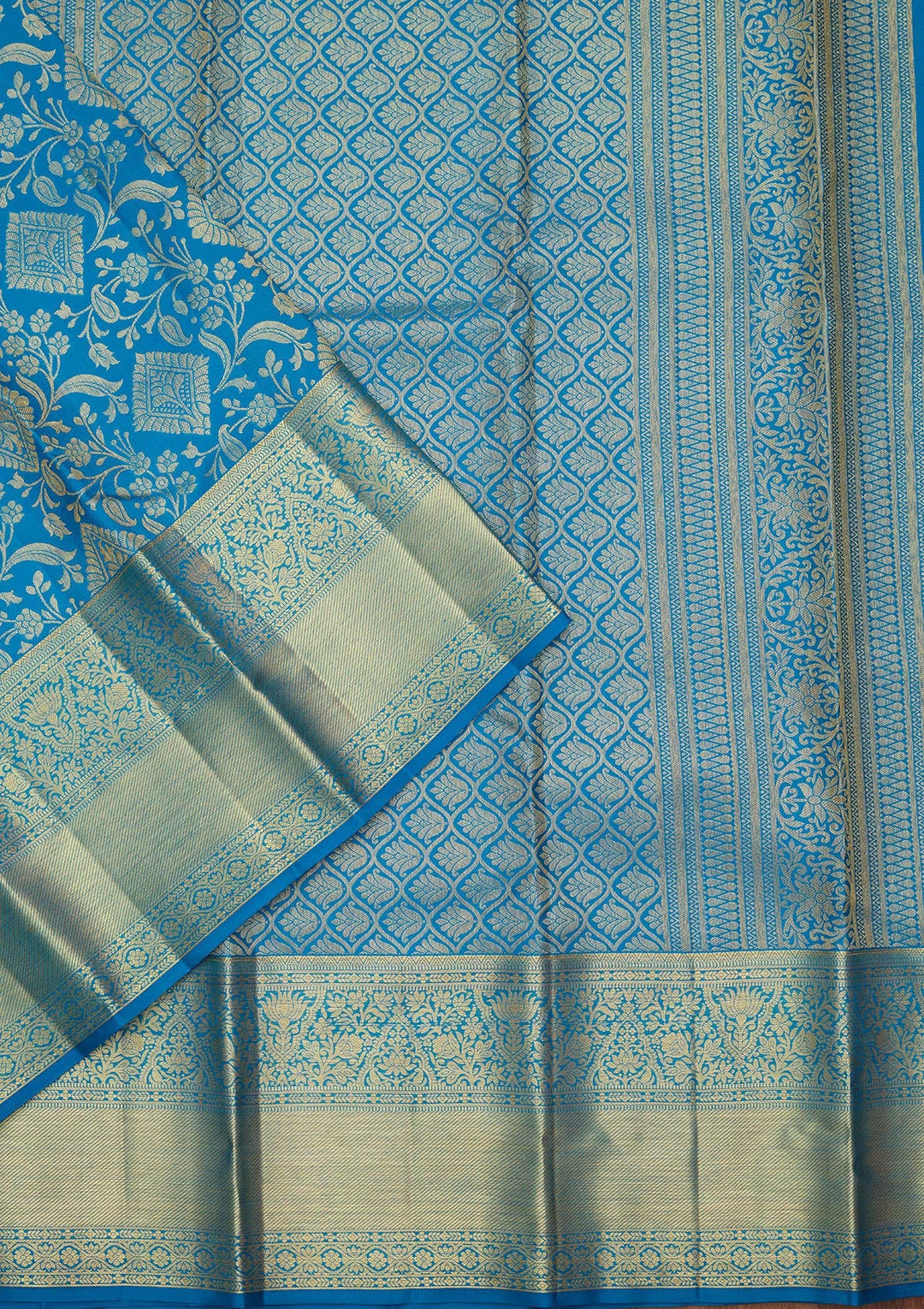 Royal Blue Zariwork Pure Silk Saree-Koskii