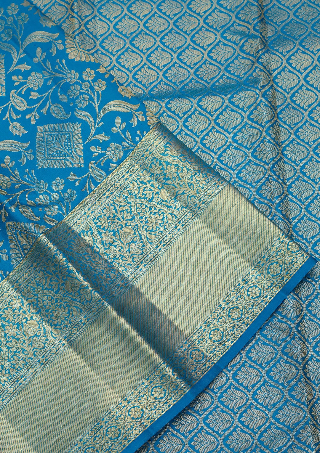 Royal Blue Zariwork Pure Silk Saree-Koskii