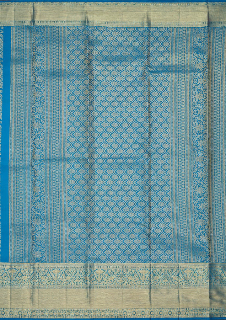 Royal Blue Zariwork Pure Silk Saree-Koskii