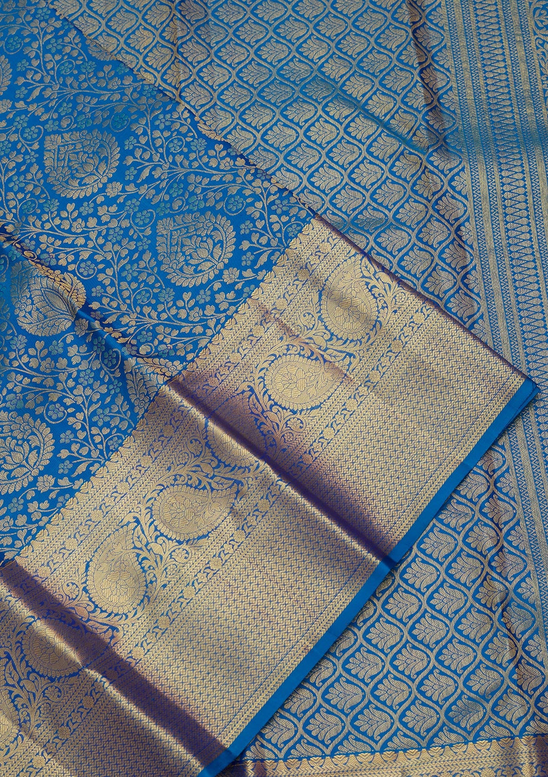 Royal Blue Zariwork Pure Silk Saree-Koskii