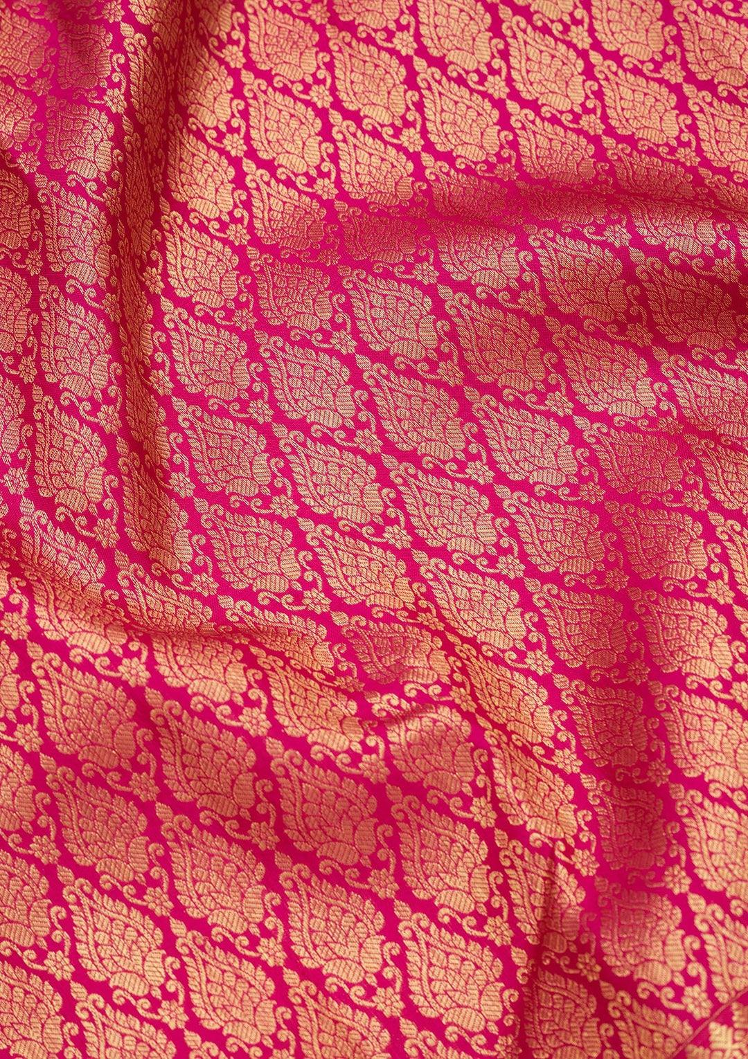 Rani Pink Zariwork Pure Silk Saree-Koskii
