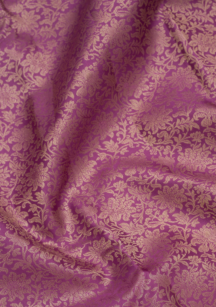 Purple Zariwork Pure Silk Saree-Koskii