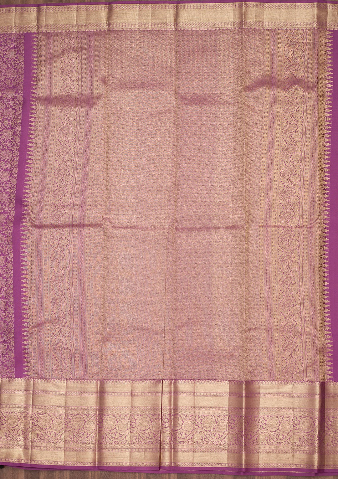 Purple Zariwork Pure Silk Saree-Koskii