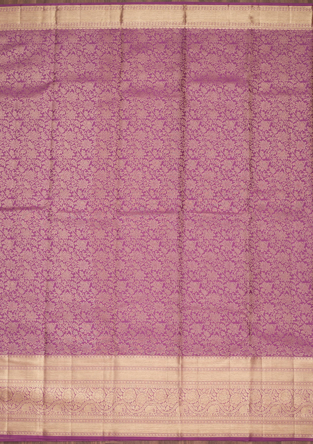 Purple Zariwork Pure Silk Saree-Koskii