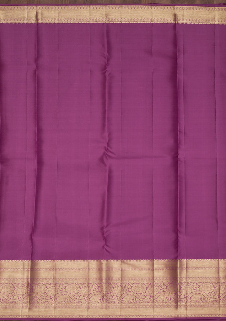 Purple Zariwork Pure Silk Saree-Koskii
