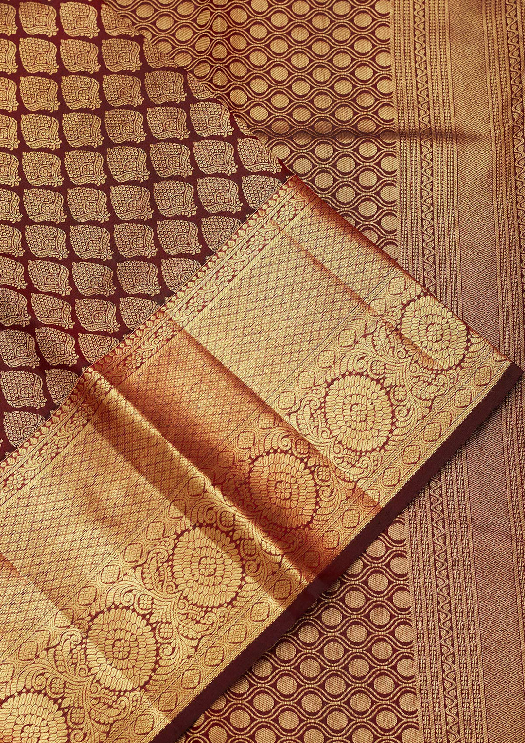 Brown Zariwork Pure Silk Saree-Koskii