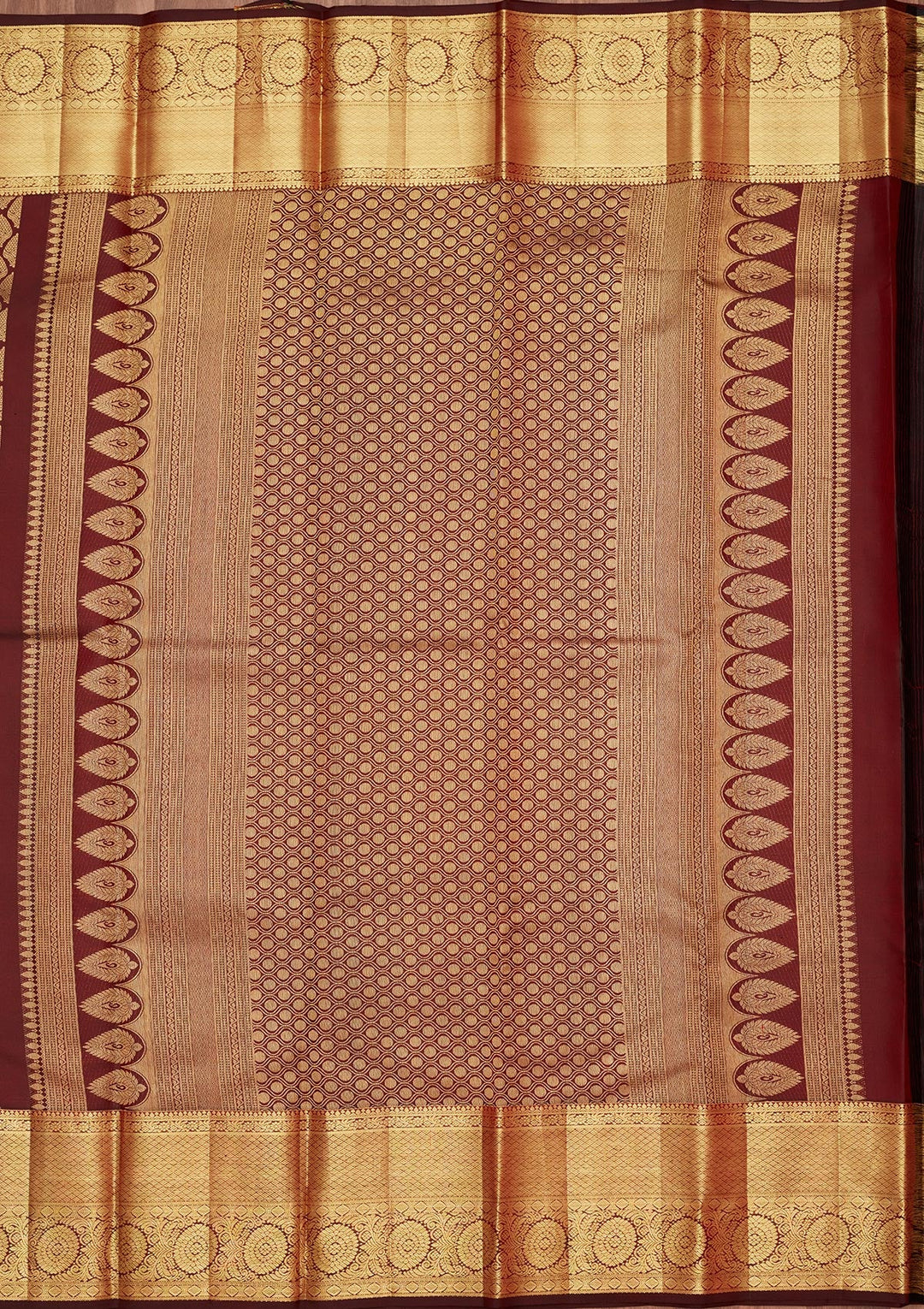 Brown Zariwork Pure Silk Saree-Koskii