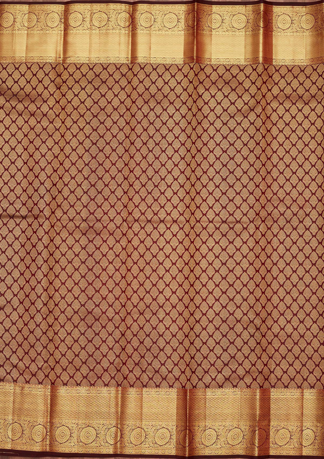 Brown Zariwork Pure Silk Saree-Koskii