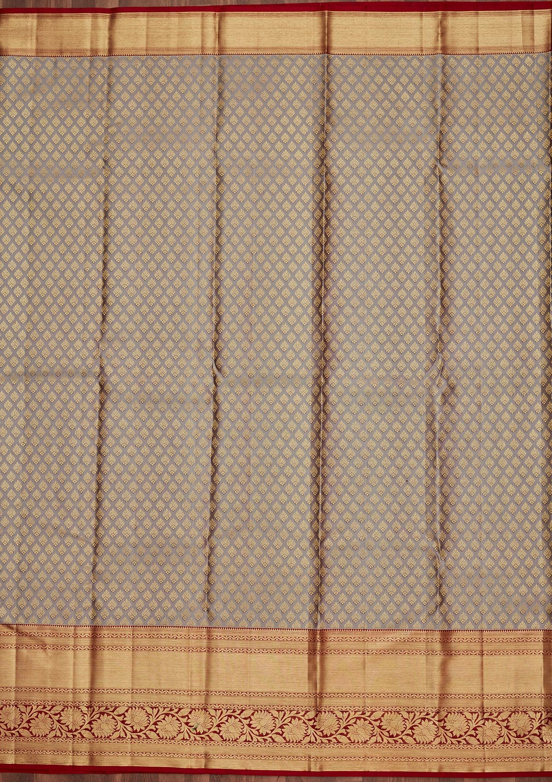 Grey Zariwork Pure Silk Saree-Koskii