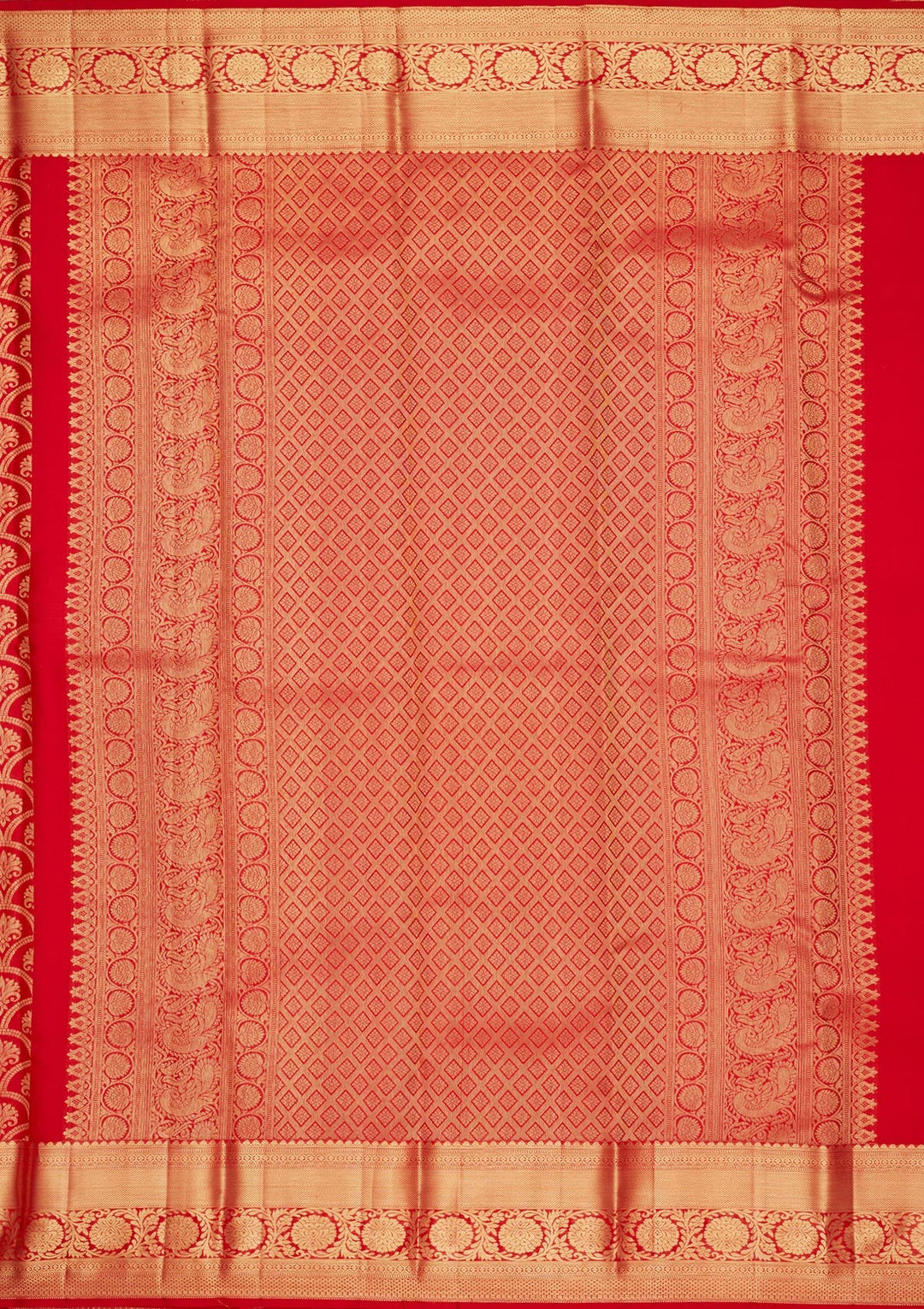 Red Zariwork Pure Silk Saree-Koskii