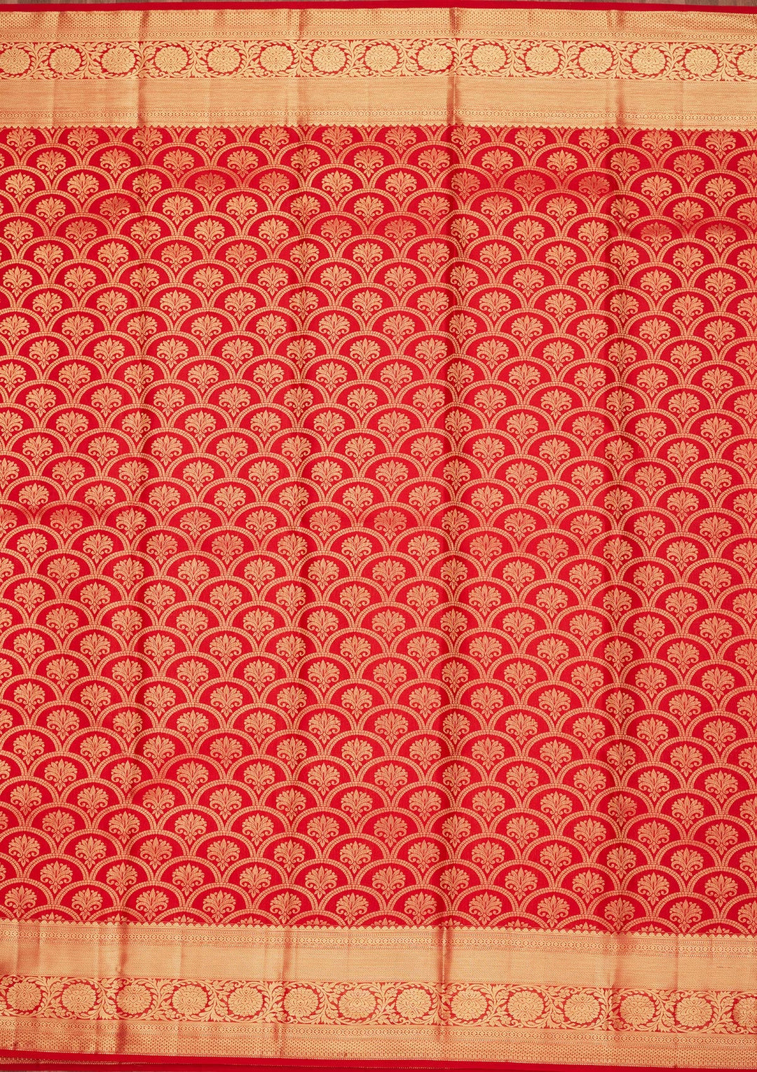 Red Zariwork Pure Silk Saree-Koskii