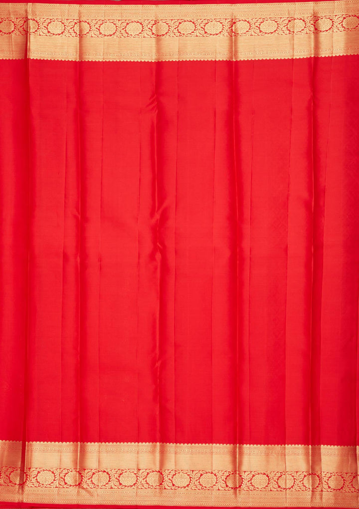 Red Zariwork Pure Silk Saree-Koskii