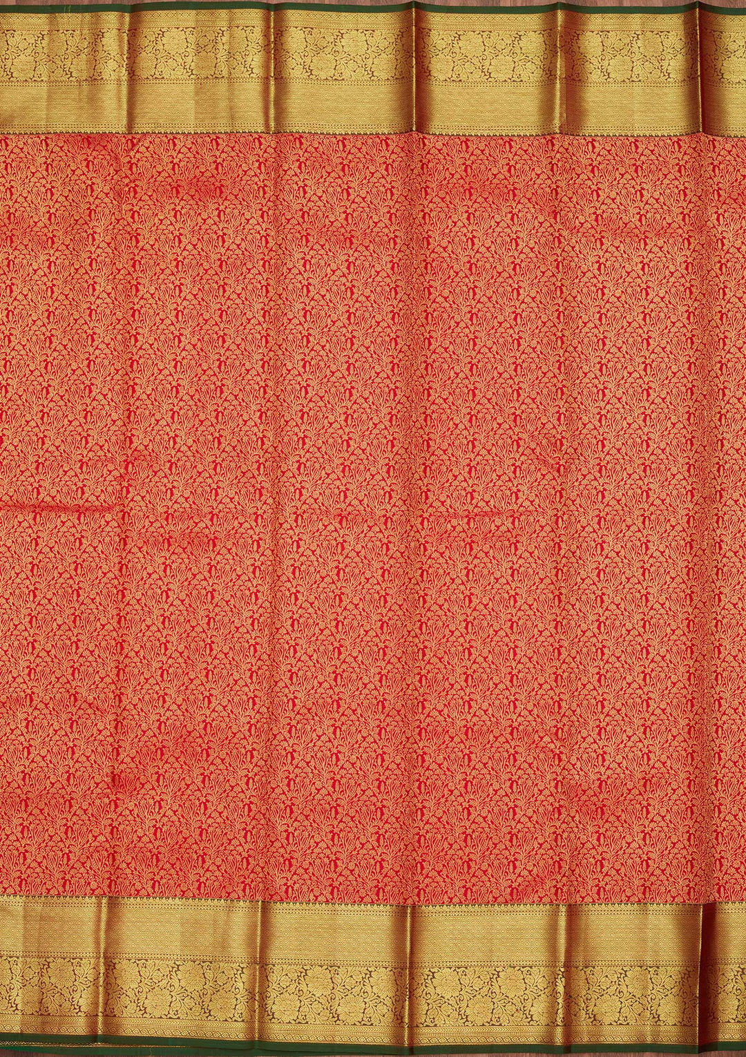 Red Zariwork Pure Silk Saree-Koskii