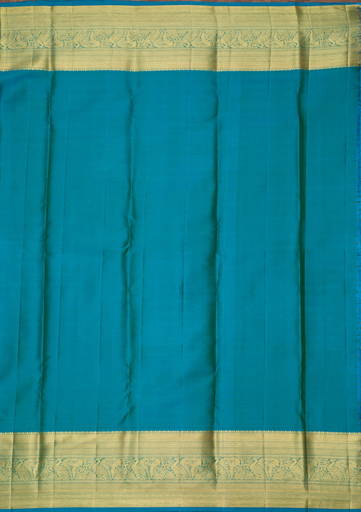 Turquoise Blue Dharmavaram Pure Silk Saree