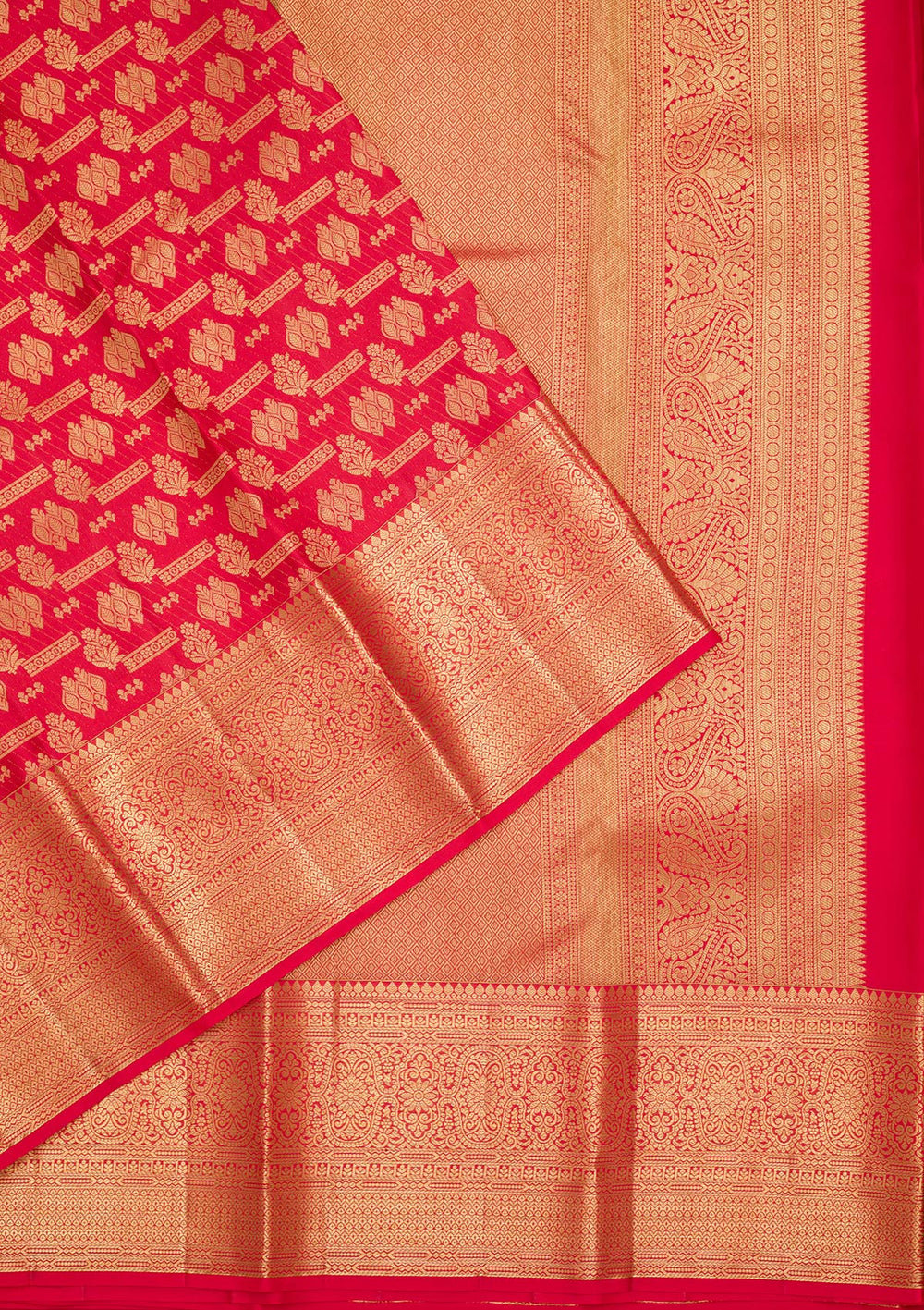 Red Zariwork Pure Silk Saree-Koskii