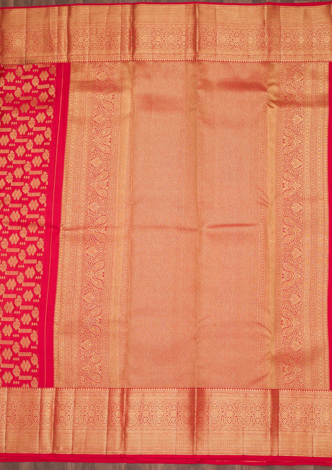 Red Zariwork Pure Silk Saree-Koskii