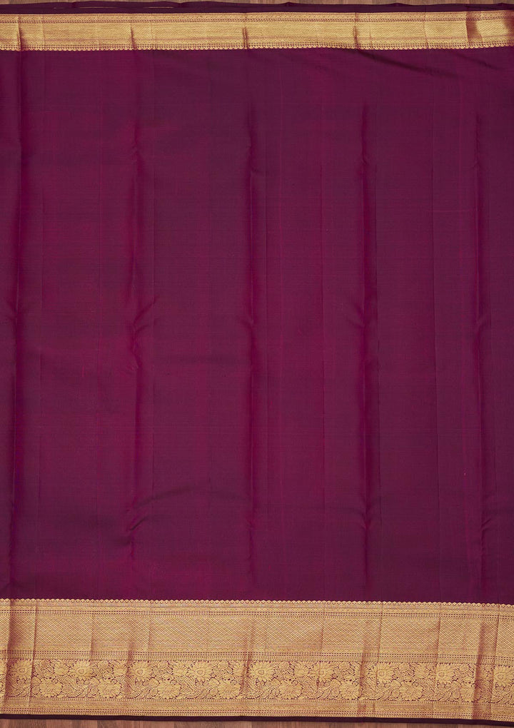 Purple Zariwork Pure Silk Saree-Koskii