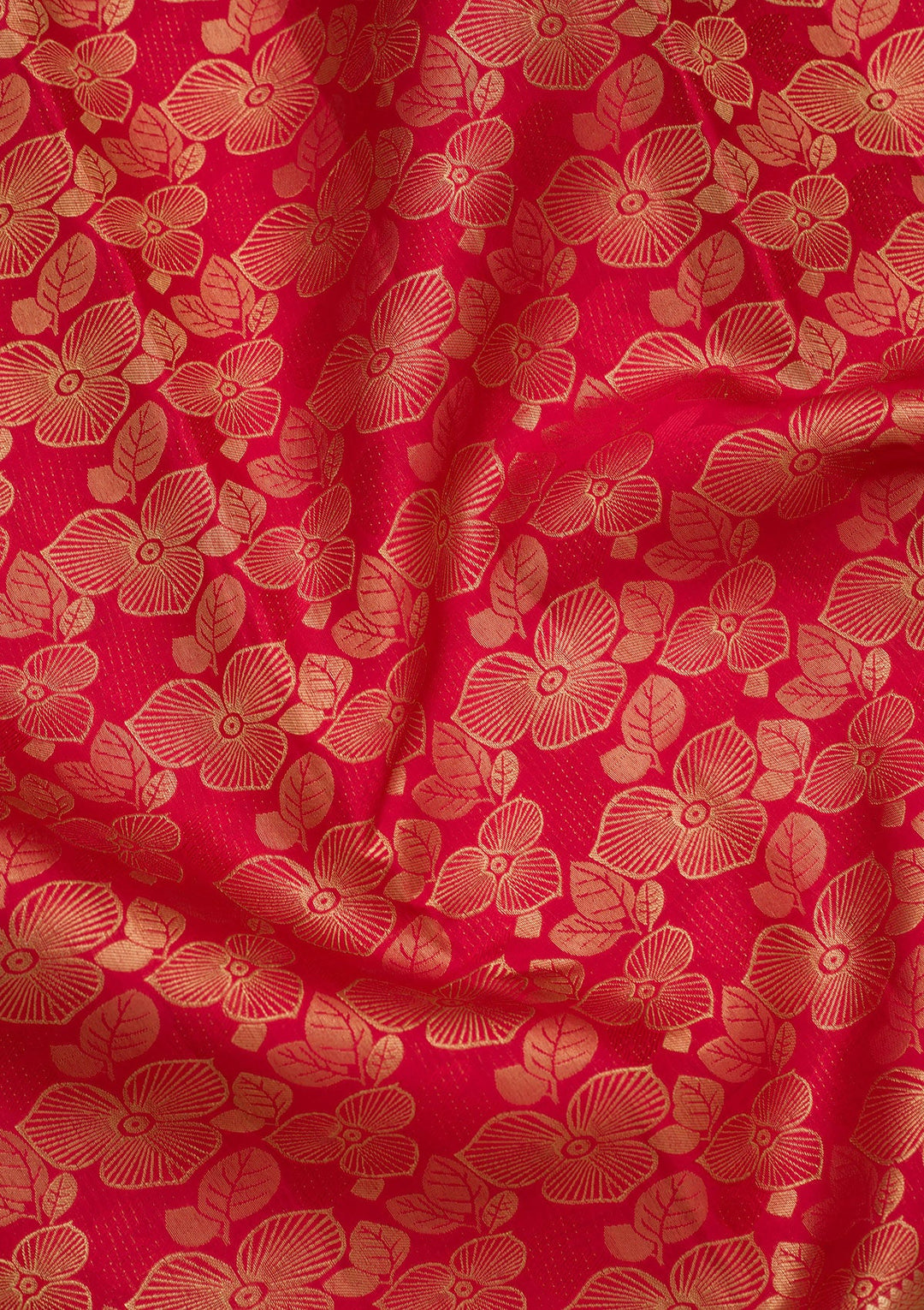 Red Zariwork Pure Silk Saree-Koskii