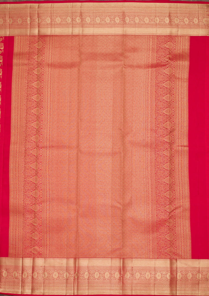 Red Zariwork Pure Silk Saree-Koskii