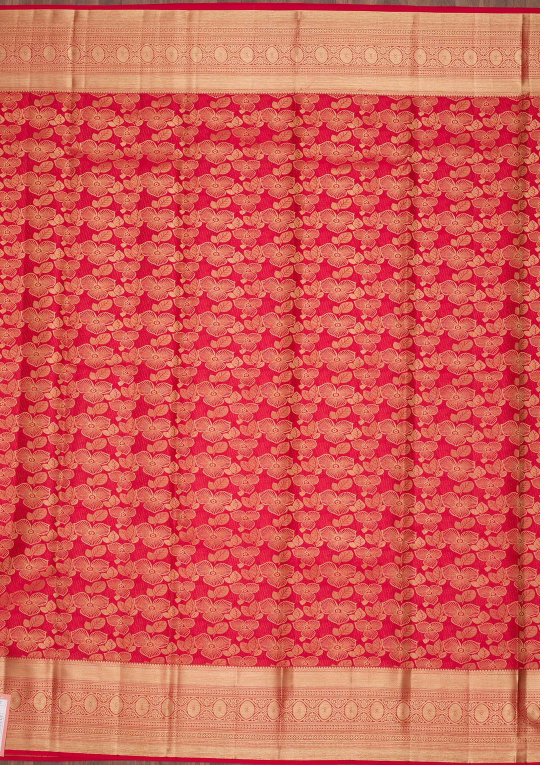 Red Zariwork Pure Silk Saree-Koskii