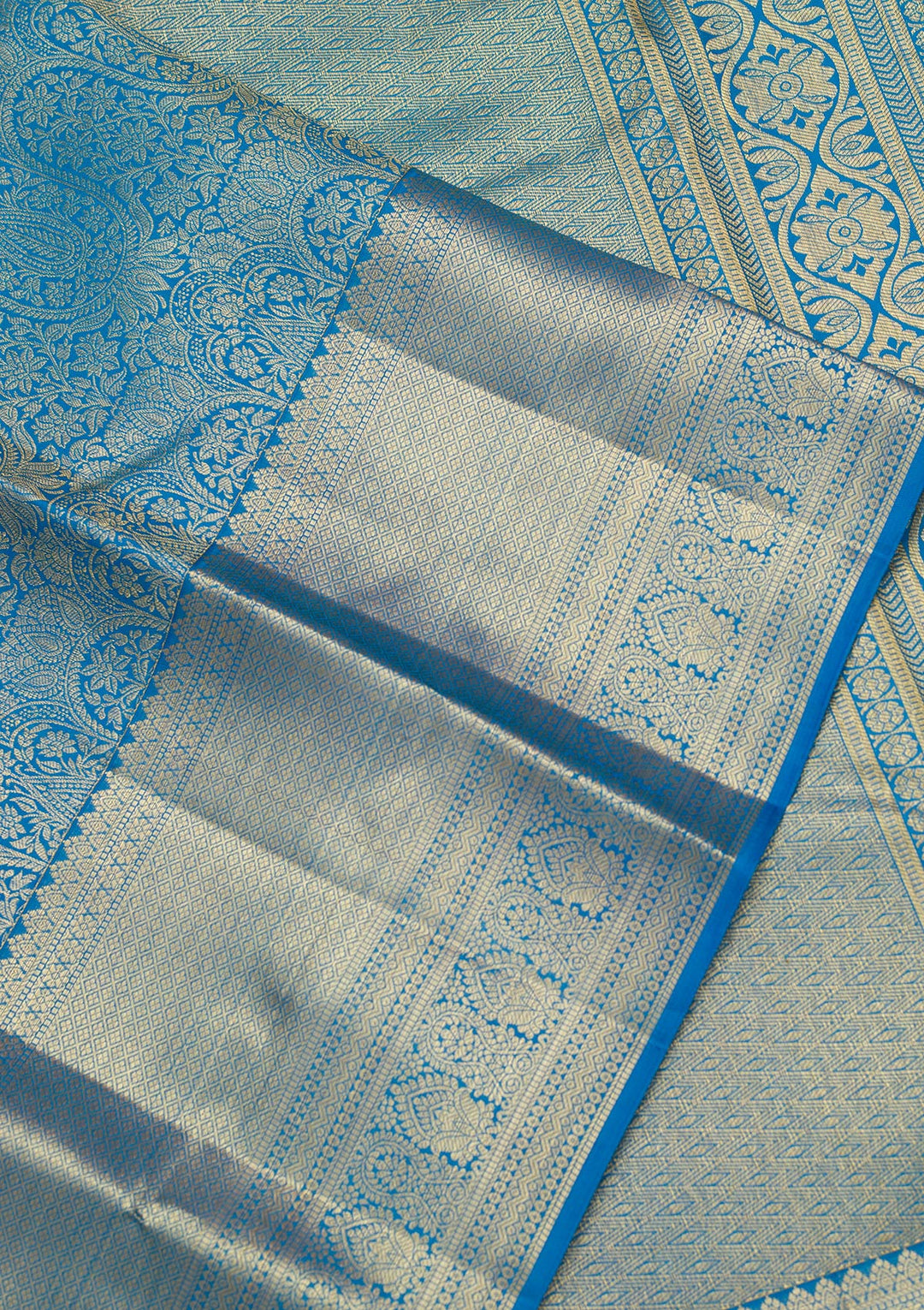 Royal Blue Zariwork Pure Silk Saree-Koskii