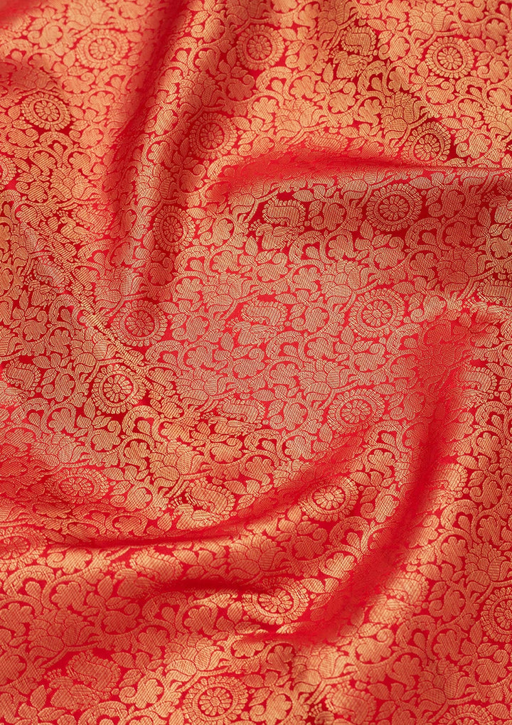 Maroon Zariwork Pure Silk Saree-Koskii