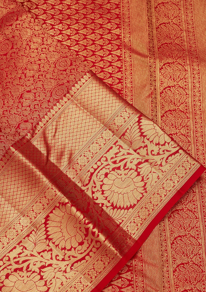 Maroon Zariwork Pure Silk Saree-Koskii