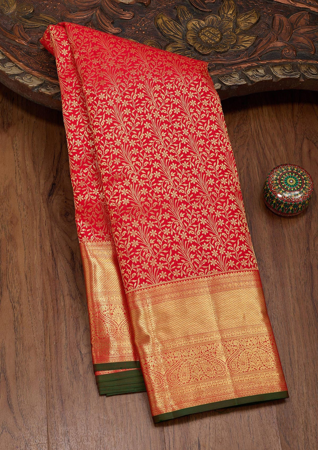 Maroon Zariwork Pure Silk Saree-Koskii