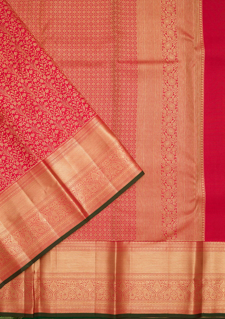 Maroon Zariwork Pure Silk Saree-Koskii